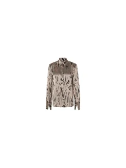 MALINA BLOUSE AWA SILK BLEND BUTTON BACK DUSK