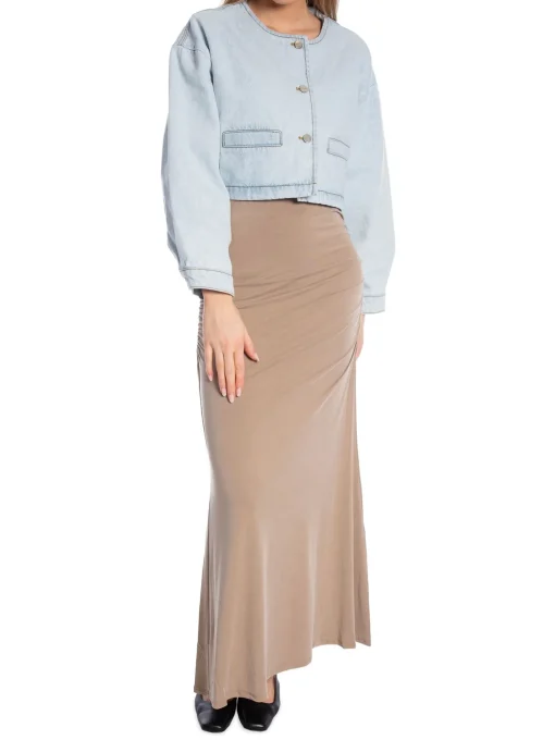 MALINA JACKET CROPPED DENIM LIGHT BLUE WASH