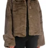 MEOTINE FAUX FUR JACKET KELLY LIGHT BROWN