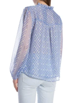 NEO NOIR BLOUSE BISA BIG TILE LIGHT BLUE