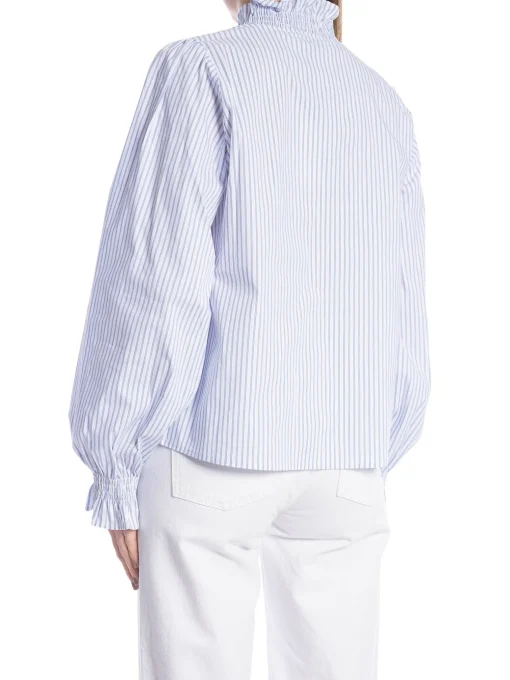 NEO NOIR BLOUSE BRIELLE STRIPE WHITE/LIGHT BLUE