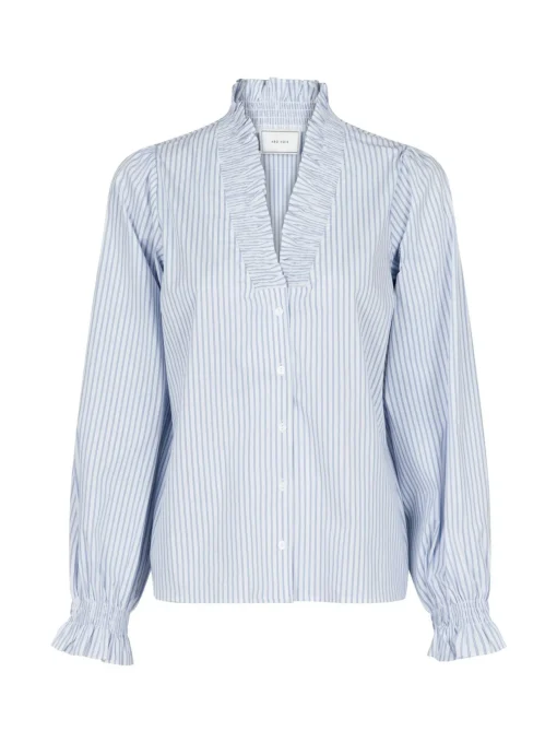 NEO NOIR BLOUSE BRIELLE STRIPE WHITE/LIGHT BLUE