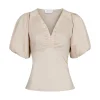 NEO NOIR BLOUSE IRINA POPLIN DARK SAND