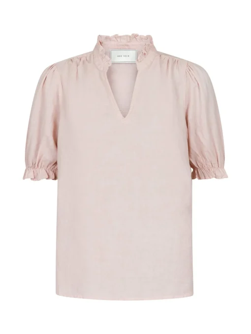 NEO NOIR BLOUSE ODESA LINEN ROSE SMOKE
