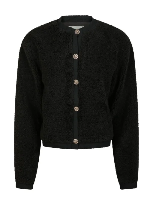 NEO NOIR CARDIGAN LIMO FLUFFY KNIT BLACK