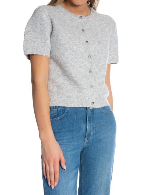 NEO NOIR CARDIGAN MITTA KNIT GREY MELANGE