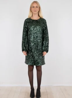 NEO NOIR DRESS EZRA FALL SEQUINS DARK GREEN