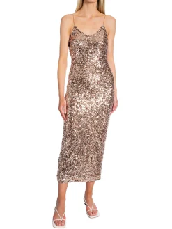 NEO NOIR DRESS LYDIA SEQUINS TOFFEE