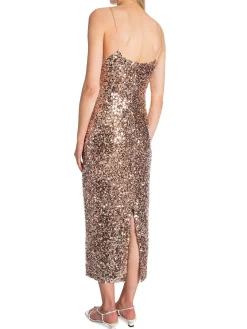 NEO NOIR DRESS LYDIA SEQUINS TOFFEE
