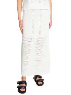 NEO NOIR SKIRT COMO CROCHET KNIT OFF WHITE