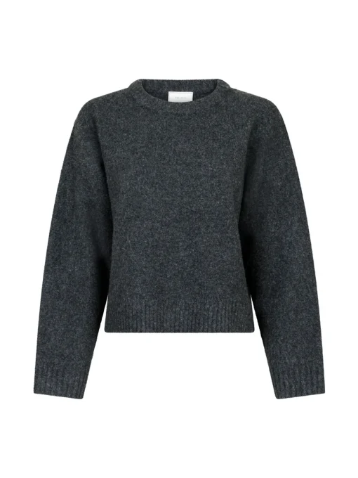 NEO NOIR SWEATER DETRI SOLID KNIT ANTRACIT