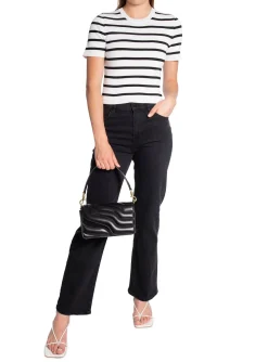 NEO NOIR TOP LEAH STRIPE OFF WHITE