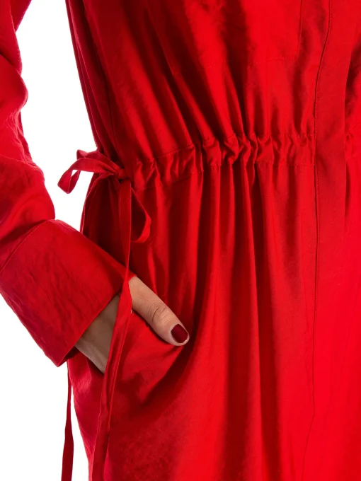 NORR DRESS BAMBO SHIRT DRESS RED