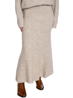 NORR SKIRT  FILINE KNIT LIGHT BEIGE