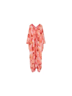 RODEBJER CAFTAN DRESS AGAVE BLURRY FLOWER APRICOT