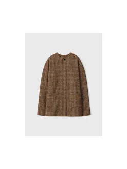 RODEBJER JACKET DORILA CHECK CARAMEL BROWN