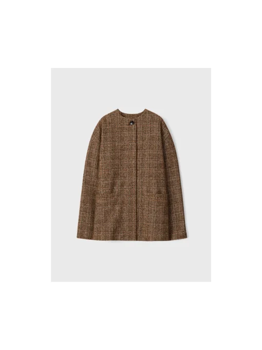 RODEBJER JACKET DORILA CHECK CARAMEL BROWN