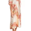 SECOND FEMALE DRESS LUGANA MAXI SPICED CORAL