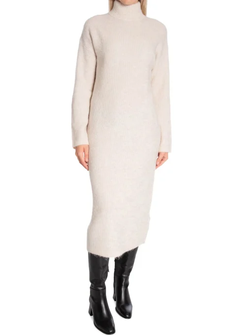 SELECTED FEMME DRESS MALINE KNIT HIGH NECK BIRCH