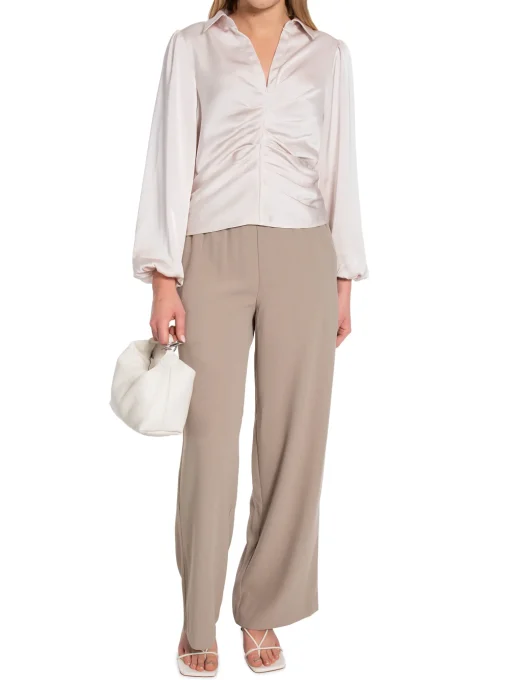 SELECTED FEMME PANTS TINNI RELAXED MW WIDE GREIGE