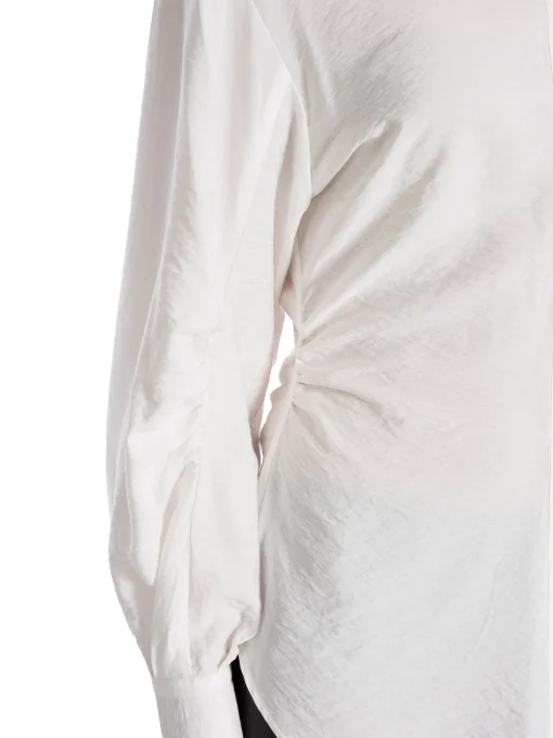 SELECTED FEMME SHIRT VEGA LS GATHERED SNOW WHITE