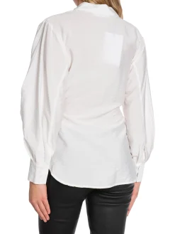 SELECTED FEMME SHIRT VEGA LS GATHERED SNOW WHITE