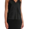 SELECTED FEMME TOP ALENA LACE TRIM STRAP BLACK