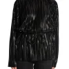 SELECTED FEMME TOP NALINE LS HIGH NECK PLISSE BLACK