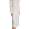 SOFT REBELS DRESS NEVAEH BOAT-NECK SILVER PLISSÉ