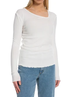 SOFT REBELS TOP FENJA ASYMMETRICAL SNOW WHITE
