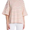 SOFT REBELS TOP SRELORA HELLA T-SHIRT GOTS ARCTIC WOLF RACING RED STRIPES