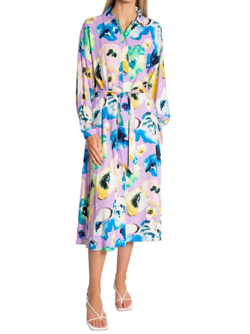 Y.A.S DRESS YASMALOU MIDI SHIRT SHEER LILAC