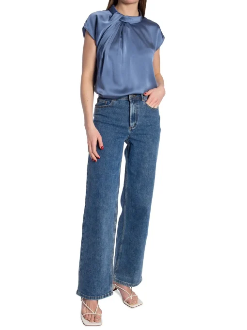 Y.A.S JEANS YASDOLMA HW LIGHT BLUE DENIM DAISY WASH L32