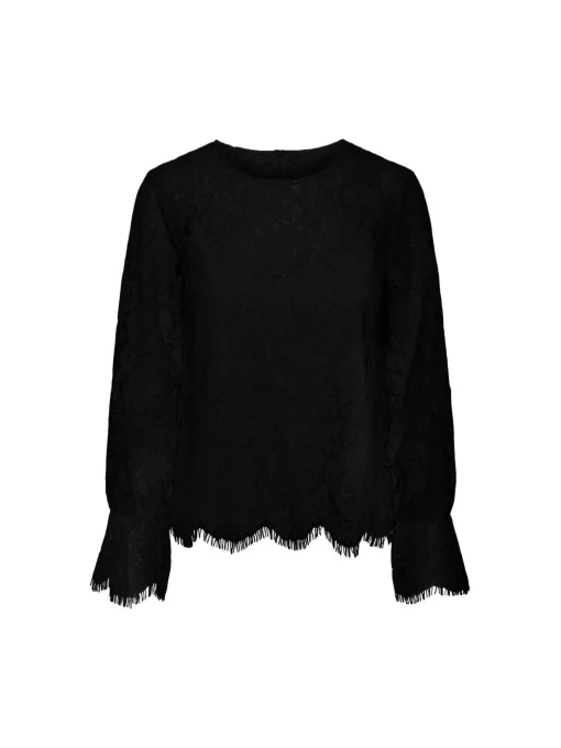 Y.A.S TOP YASPERLA LS LACE BLACK
