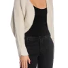 YAYA CARDIGAN FLUFFY RIB BOLERO OFF WHITE MELANGE