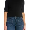 YAYA TOP FUR DETAIL BLACK