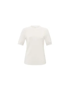 YAYA TOP FUR DETAIL IVORY WHITE
