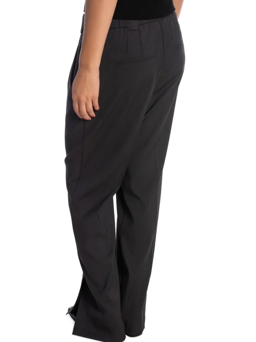 YAYA TROUSERS PANTS LEG WITH POCKET ANTHRACITE MELANGE